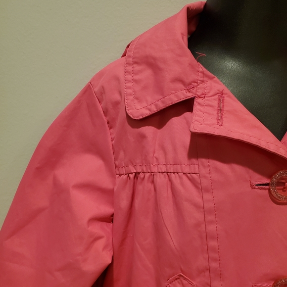 London Fog Pink Raincoat with Sparkling Buttons - Picture 5 of 13